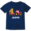 image:imageTstars 4th Birthday Tractor Construction Party Boys Personalized Toddler Kids TShirtNavy
