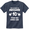 image:imageTstars Awesome 10 Year Old Birthday Shirt for Kids  Funny Gift for Boy or Girl Age 10  Youth Celebration TShirtHeather Navy