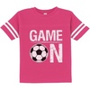 image:imageTstars Game On Toddler Soccer Outfit  Kids Football Jersey for Girls or Boys  Toddler Boy Jersey Shirt Gift TeeWow Pink
