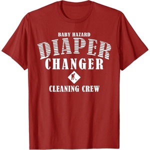 image:imageDiaper Changer First Fathers Day Gift for Dad Papa Funny TShirtCranberry Red