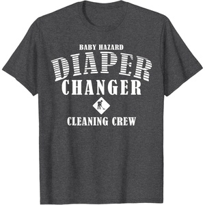 image:imageDiaper Changer First Fathers Day Gift for Dad Papa Funny TShirtDark Heather Grey