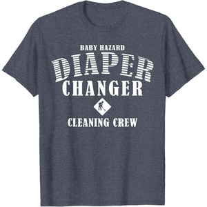 image:imageDiaper Changer First Fathers Day Gift for Dad Papa Funny TShirtHeather Blue