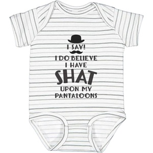 image:imageTstars Funny Baby Bodysuit  I Do Believe I Have Shat Upon My Pantaloons Infant Outfit Gift for Newborn Boy or GirlGray Stripes