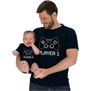image:imageTstars Gamer Dad and Baby Matching Outfits Player 1 and Player 2 Shirts Fathers Day Outfit Gift for Newborn amp Dads Dad Navy LargeBaby Navy 18M 1218M