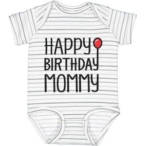 image:imageTstars Happy Birthday Mommy Outfit  Baby Bodysuit Gift for Mom from Infant Boys amp Girls Photo OutfitGray Stripes
