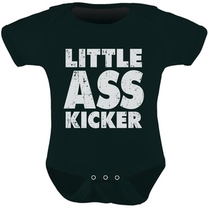 image:imageTstars Little Ass Kicker Comical Infant Gift Idea Unisex Baby BodysuitBlack