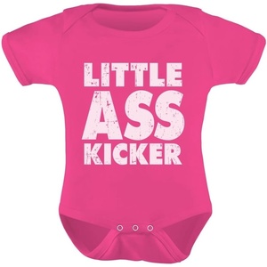 image:imageTstars Little Ass Kicker Comical Infant Gift Idea Unisex Baby BodysuitWow Pink