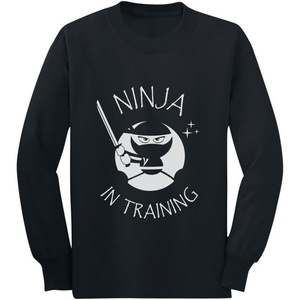 image:imageTstars Long Sleeve Martial Arts Gift for Kids  Ninja in Training Shirt for Toddler Boys and GirlsBlack