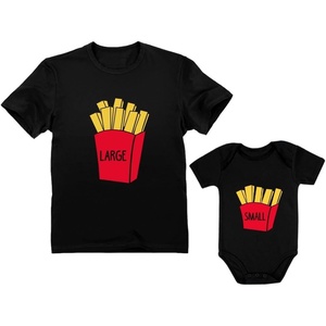 image:imageTstars Small amp Large Fries Baby Bodysuit amp Mens TShirt Matching Set Fathers Day GiftDad Black  Baby Black