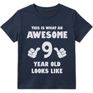 image:imageTstars Awesome 9 Year Old Birthday Shirt  Fun Gift Tee for Boys or Girls Turning Nine  Youth Kids TShirtHeather Navy