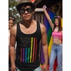 image:imageTstars Pride Tank Top for Men  LGBTQ Rainbow Love Sleeveless Shirt Gay Equality Parade Festival GiftFlag  Black