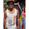 image:imageTstars Pride Tank Top for Men  LGBTQ Rainbow Love Sleeveless Shirt Gay Equality Parade Festival GiftFlag  White