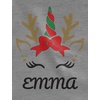 image:imageTstars Unicorn Reindeer Christmas Personalized Youth Kids Girls Fitted TShirtGray