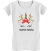 image:imageTstars Unicorn Reindeer Christmas Personalized Youth Kids Girls Fitted TShirtWhite