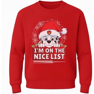 image:imageKids Paw Patrol Christmas Sweatshirt Skye Marshall Rubble Funny Ugly Sweater Style Holiday Pullover for Toddlers and KidsNice List  Red