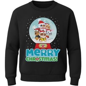 image:imageKids Paw Patrol Christmas Sweatshirt Skye Marshall Rubble Funny Ugly Sweater Style Holiday Pullover for Toddlers and KidsSnowglobe  Black