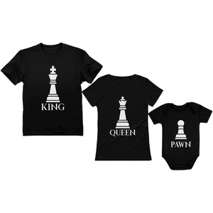 image:imageTstars Chess King Queen Pawn Family Matching Shirts Dad Mom Baby Matching Outfits SetBaby Black  Queen Black  King Black