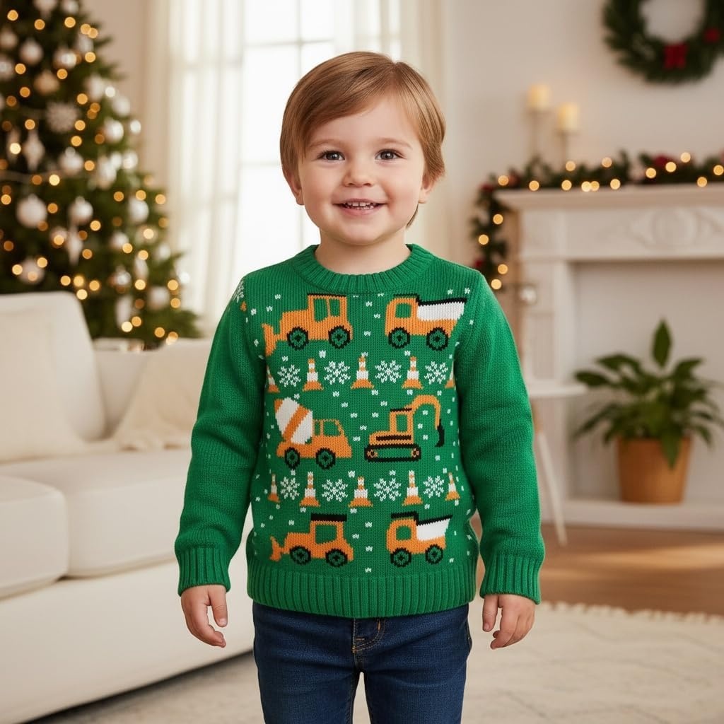 image:imageIm On The Nice List Paw Patrol Chase Toddler Ugly Christmas Sweater Holiday Pullover for Toddler for Boys and GirlsConstruction  Multicolor