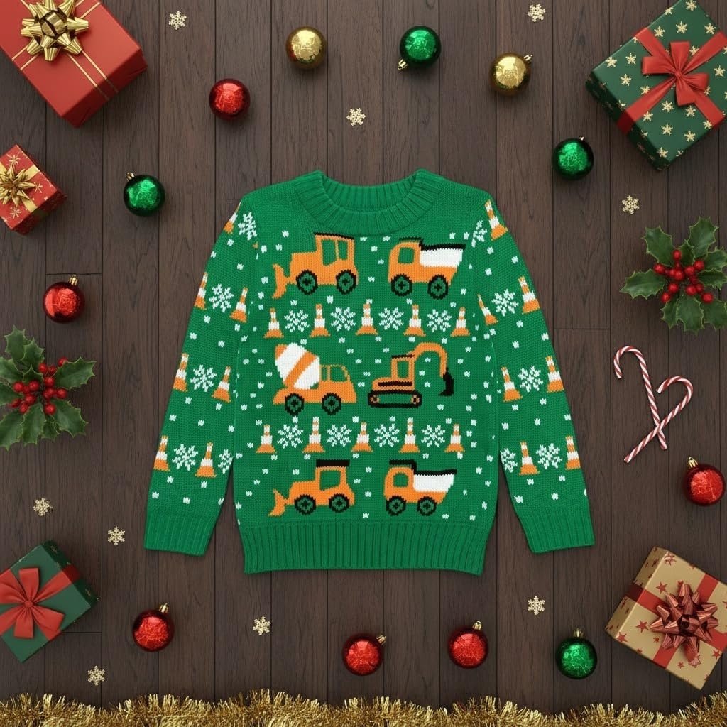 image:imageIm On The Nice List Paw Patrol Chase Toddler Ugly Christmas Sweater Holiday Pullover for Toddler for Boys and GirlsConstruction  Multicolor