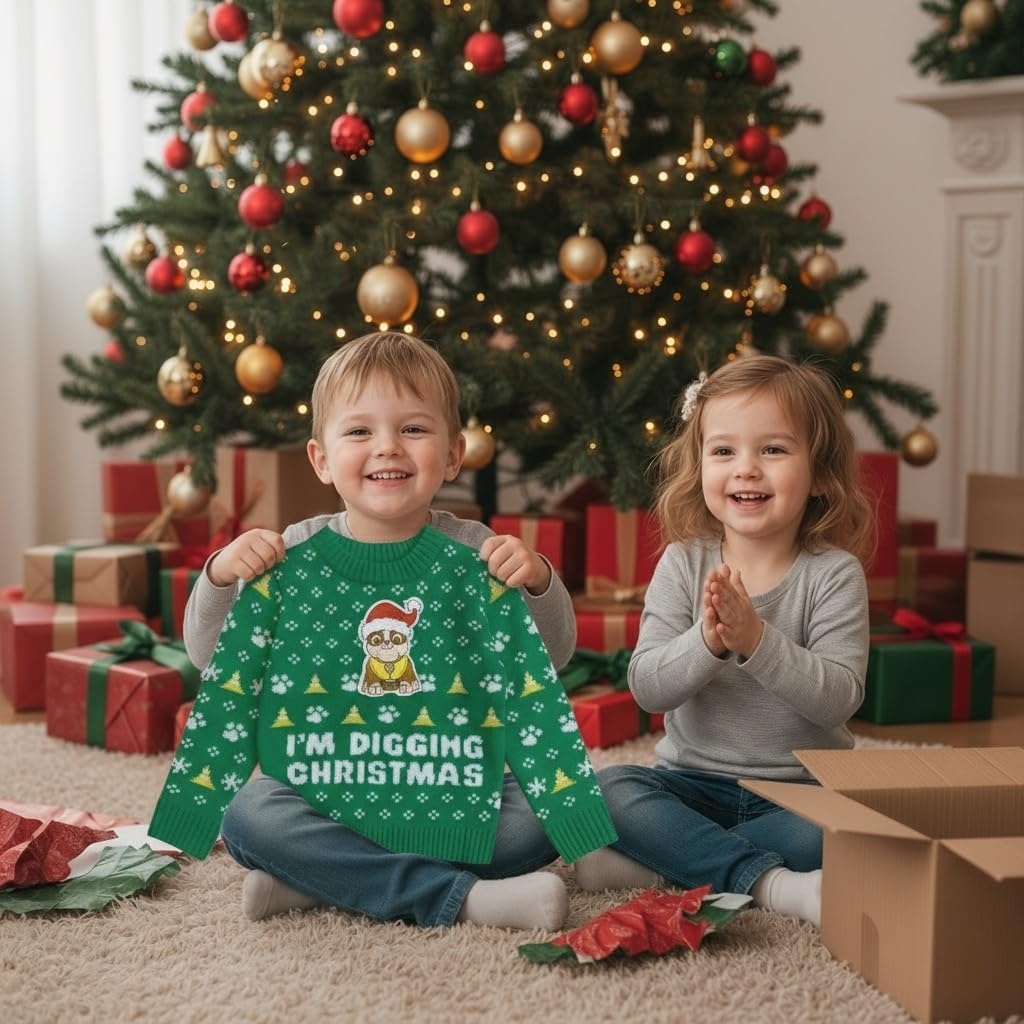 image:imageIm On The Nice List Paw Patrol Chase Toddler Ugly Christmas Sweater Holiday Pullover for Toddler for Boys and GirlsRubble  Multicolor