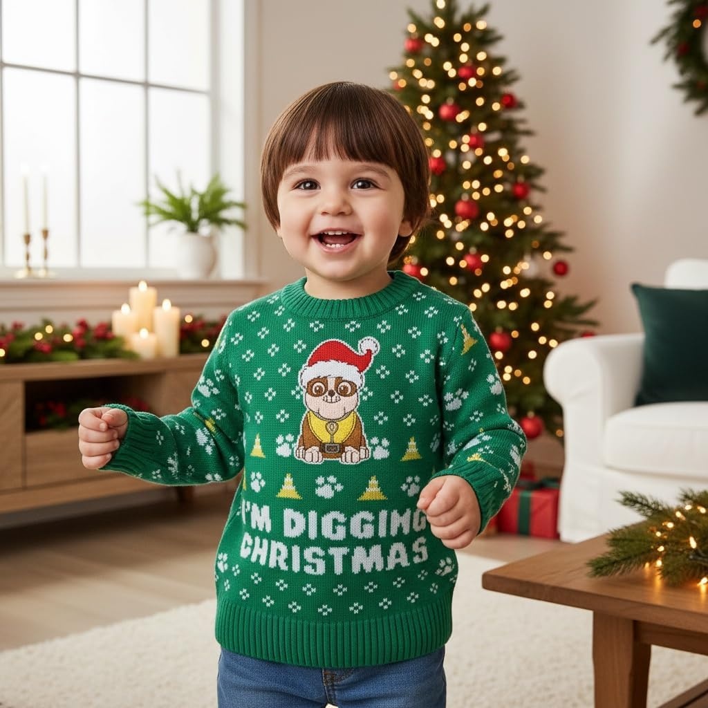 image:imageIm On The Nice List Paw Patrol Chase Toddler Ugly Christmas Sweater Holiday Pullover for Toddler for Boys and GirlsRubble  Multicolor
