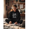 image:imageTstars Faith Over Fear Hoodie for Women and Teen Girls Christians Graphic Hoodies Religious Gift BelieversBlack