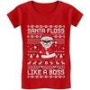 image:imageTstars Santa Floss Like a Boss Funny Ugly Christmas Sweater Girls Fitted Toddler TShirtRed