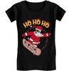 image:imageTstars Skater Santa Claus Ho Ho Ho Ugly Christmas Toddler Kids Girls Fitted TShirtBlack