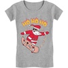 image:imageTstars Skater Santa Claus Ho Ho Ho Ugly Christmas Toddler Kids Girls Fitted TShirtGray