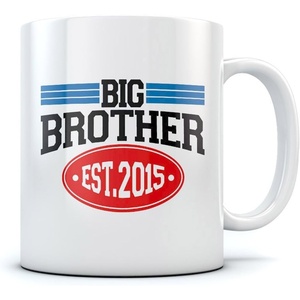 image:imageBig Brother Est 2015 Hot Chocolate Mug Family Newborn Baby Gift Idea  Suprise For Elder Sibling  Gift for Son or Daughter  Baby Shower Great TeaChoco Cup For Kids Sturdy Ceramic Mug 15 Oz White