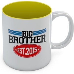 image:imageBig Brother Est 2015 Hot Chocolate Mug Newborn Baby Gift Idea  Suprise For Elder Sibling  Gift for Son or Daughter  Baby Shower Great TeaChoco Cup For Kids Sturdy Ceramic Mug 11 Oz Yellow