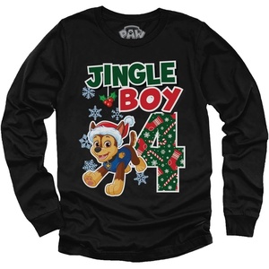 image:imagePaw Patrol Pup Chase 4th Birthday Long Sleeve Shirt for Toddler Boys  Party Outfit amp Gift Idea for 4 Year OldXmas L 4th  Black