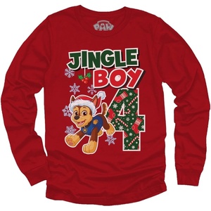 image:imagePaw Patrol Pup Chase 4th Birthday Long Sleeve Shirt for Toddler Boys  Party Outfit amp Gift Idea for 4 Year OldXmas L 4th  Red