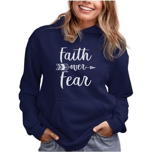 image:imageTstars Faith Over Fear Hoodie for Women and Teen Girls Christians Graphic Hoodies Religious Gift BelieversBlue