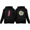 image:imageTstars Bacon amp Eggs Valentines Day Gift for Him amp Her Funny Matching Couples HoodiesBacon Black  Eggs Black