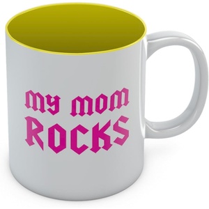 image:imageMy Mom Rocks Coffee Mug  Best Gift Idea for Mom for Mothers Day from SonDaughter or Husband OfficeHome Tea Cup Ceramic Mug 11 Oz Yellow