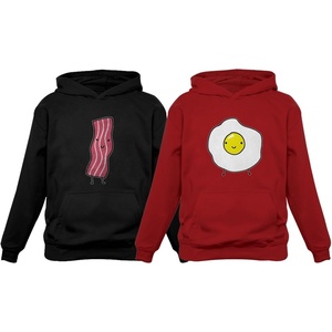 image:imageTstars Bacon amp Eggs Valentines Day Gift for Him amp Her Funny Matching Couples HoodiesBacon Black  Eggs Red