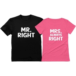 image:imageTstars Mr Right Mrs Always Right Husband amp Wife Funny Matching Couple Tshirt SetMr Black  Mrs Pink