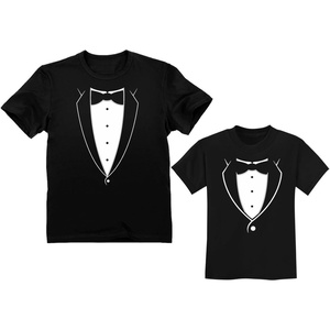 image:imageTstars Printed Tuxedo with BowTie Suit Father amp Son Tux Funny TShirtsDad Black  Son Black