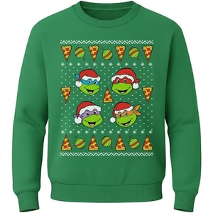 image:imageTstars TMNT Ugly Christmas Sweatshirt  Funny Holiday Pizza Sweater for Men amp Teen Boys Featuring Ninja TurtlesGreen