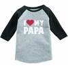 image:imageTstars I Love Heart My Papa Fathers Day Gift 34 Sleeve Baseball Jersey Toddler ShirtDark Gray