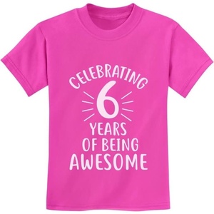 image:imageTstars 6 Years Of Being Awesome Birthday Gift For 6 Year Old Youth Kids TShirtPink