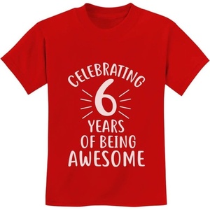 image:imageTstars 6 Years Of Being Awesome Birthday Gift For 6 Year Old Youth Kids TShirtRed