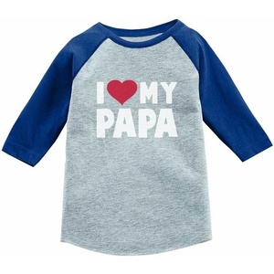 image:imageTstars I Love Heart My Papa Fathers Day Gift 34 Sleeve Baseball Jersey Toddler ShirtBlue