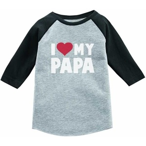 image:imageTstars I Love Heart My Papa Fathers Day Gift 34 Sleeve Baseball Jersey Toddler ShirtDark Gray