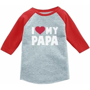 image:imageTstars I Love Heart My Papa Fathers Day Gift 34 Sleeve Baseball Jersey Toddler ShirtRed