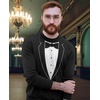 image:imageTstars Mens Tuxedo Long Sleeve Shirt  Printed Suit with Bow Tie Funny Graphic Tee for Halloween Wedding amp PartyBlack