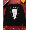 image:imageTstars Mens Tuxedo Long Sleeve Shirt  Printed Suit with Bow Tie Funny Graphic Tee for Halloween Wedding amp PartyBlack