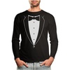 image:imageTstars Mens Tuxedo Long Sleeve Shirt  Printed Suit with Bow Tie Funny Graphic Tee for Halloween Wedding amp PartyBlack
