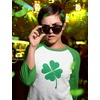 image:imageTstars Womens St Patricks Day Raglan Shirt Lucky Irish Clover 34 Sleeve Baseball TeeGreen Clover  GreenWhite